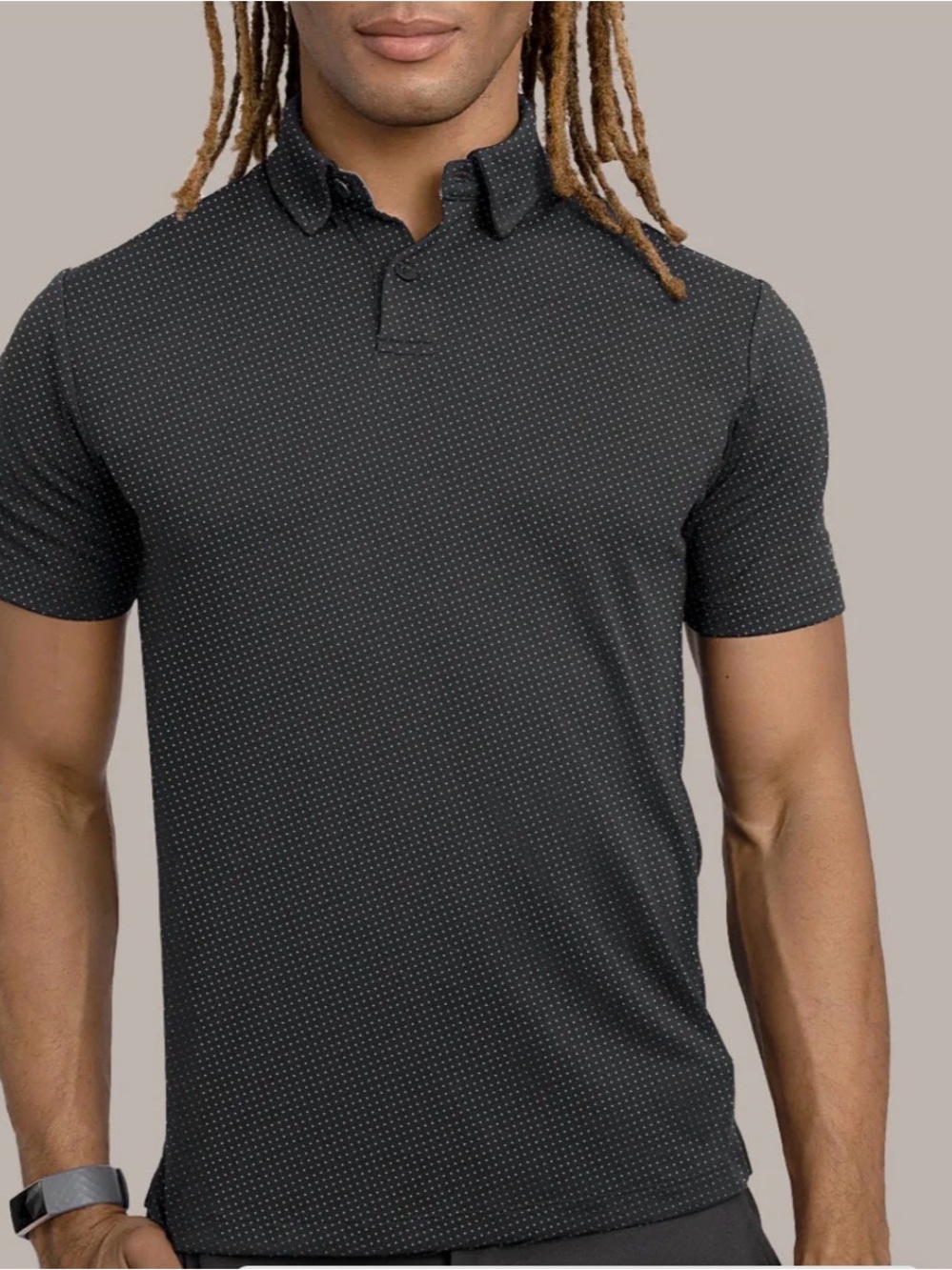 Twillory Short Sleeve Performance Tailored Fit Polo Dot | Charcoal Size XL
